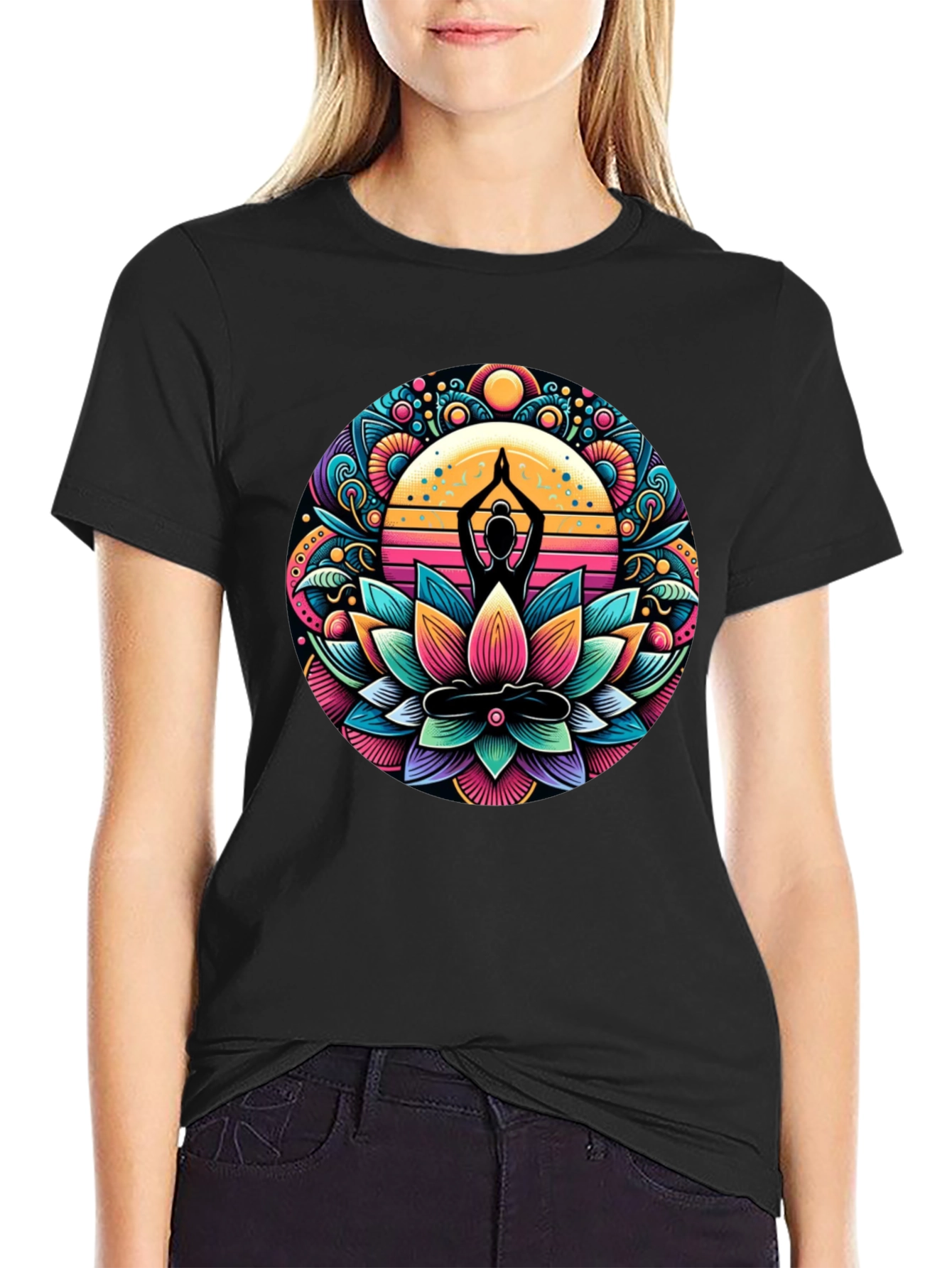 Yoga Lotus Mandala Graphic Tee