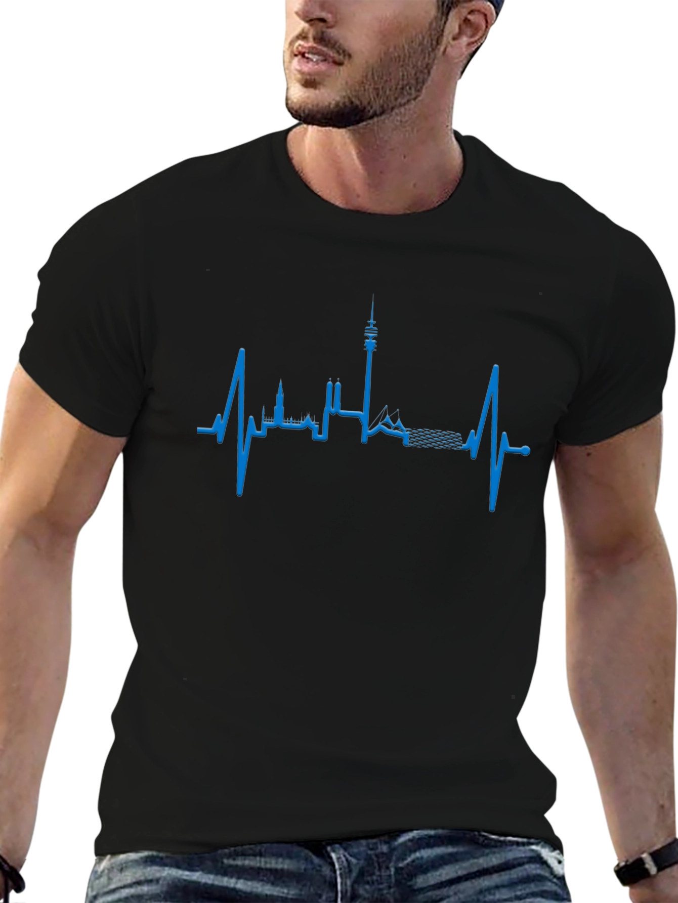 Munich Skyline Heartbeat T-Shirt - City Pride!