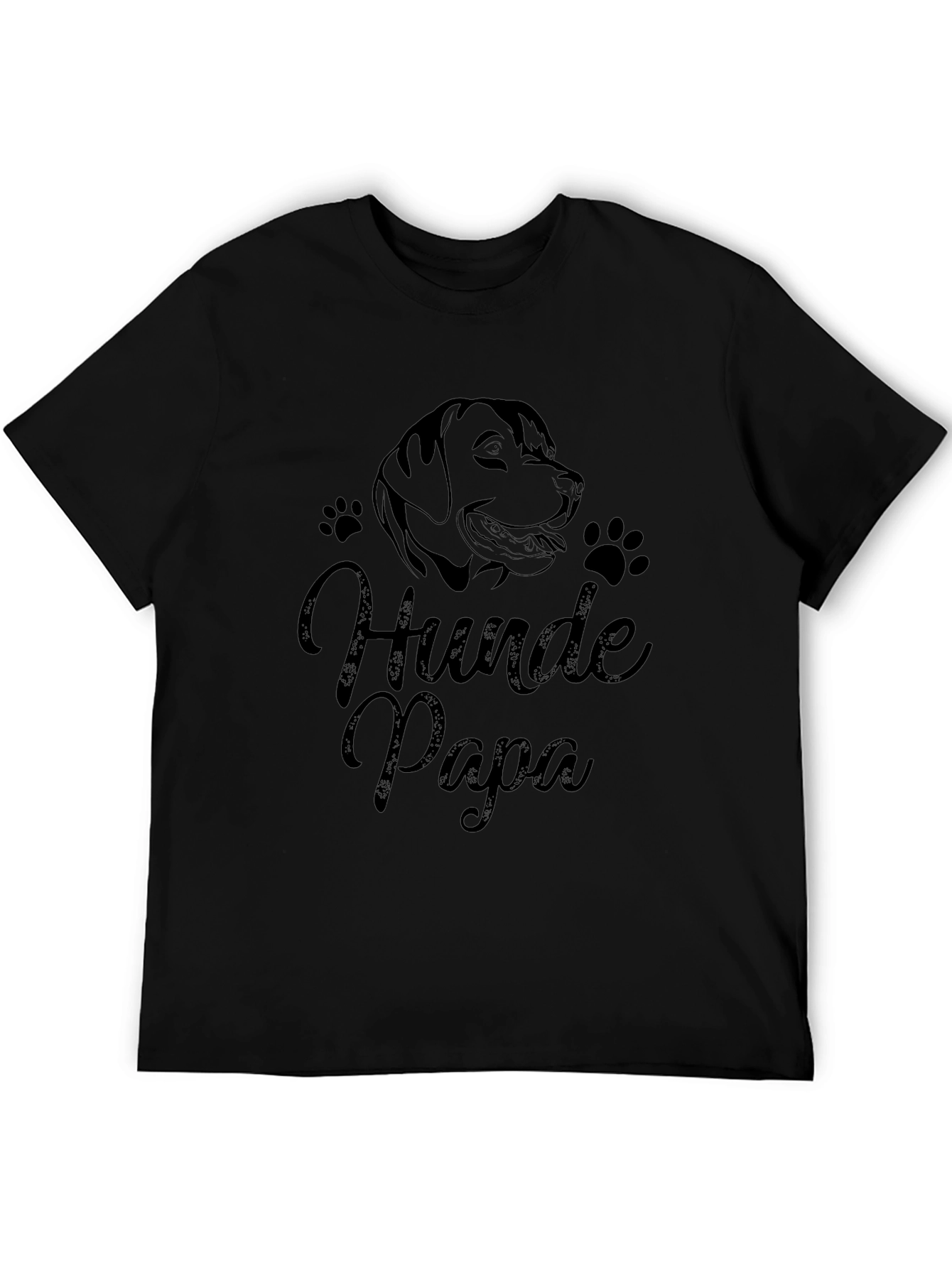 Hunde Papa Dog Lover T-Shirt - Black