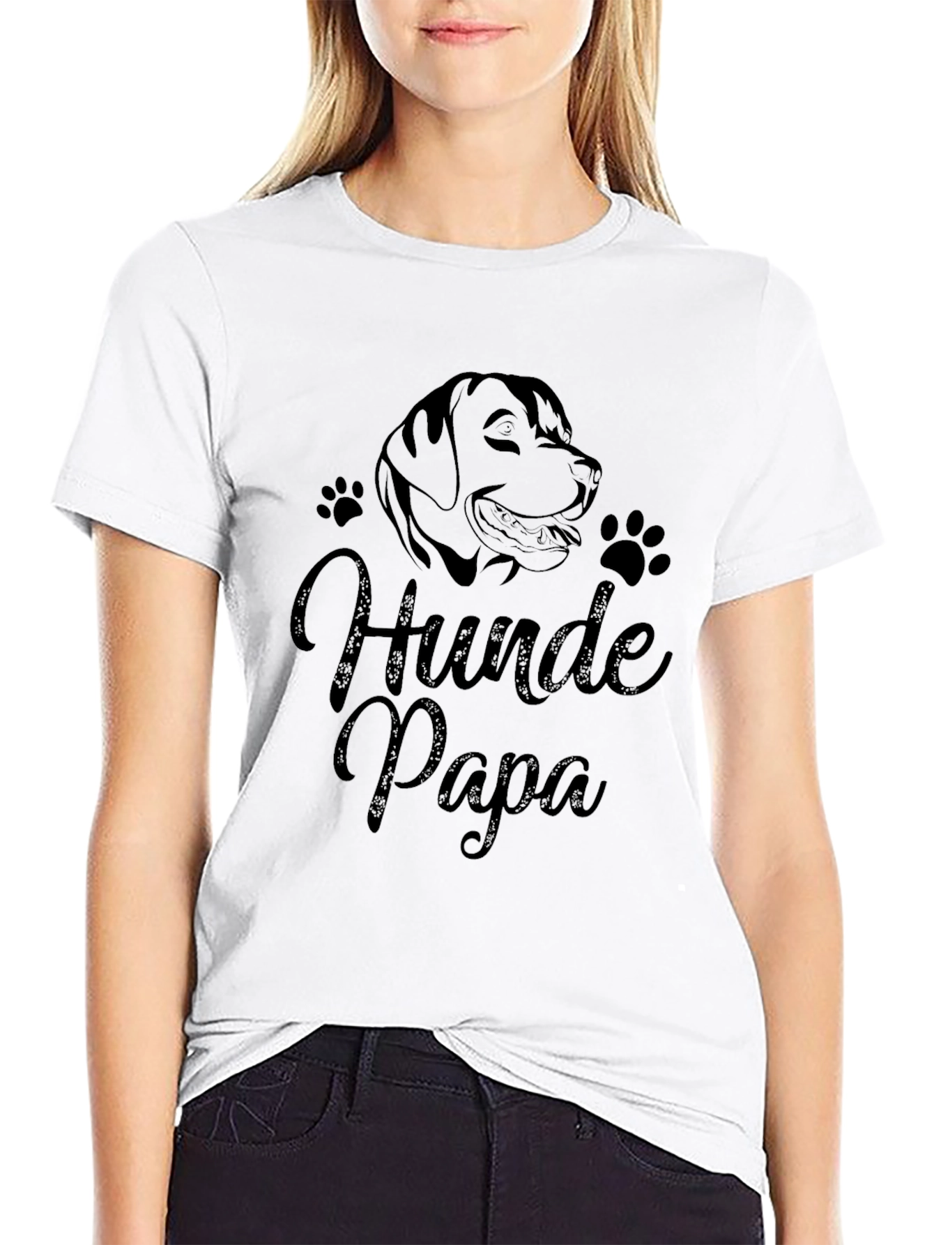 Hunde Papa Dog Lover T-Shirt - Black