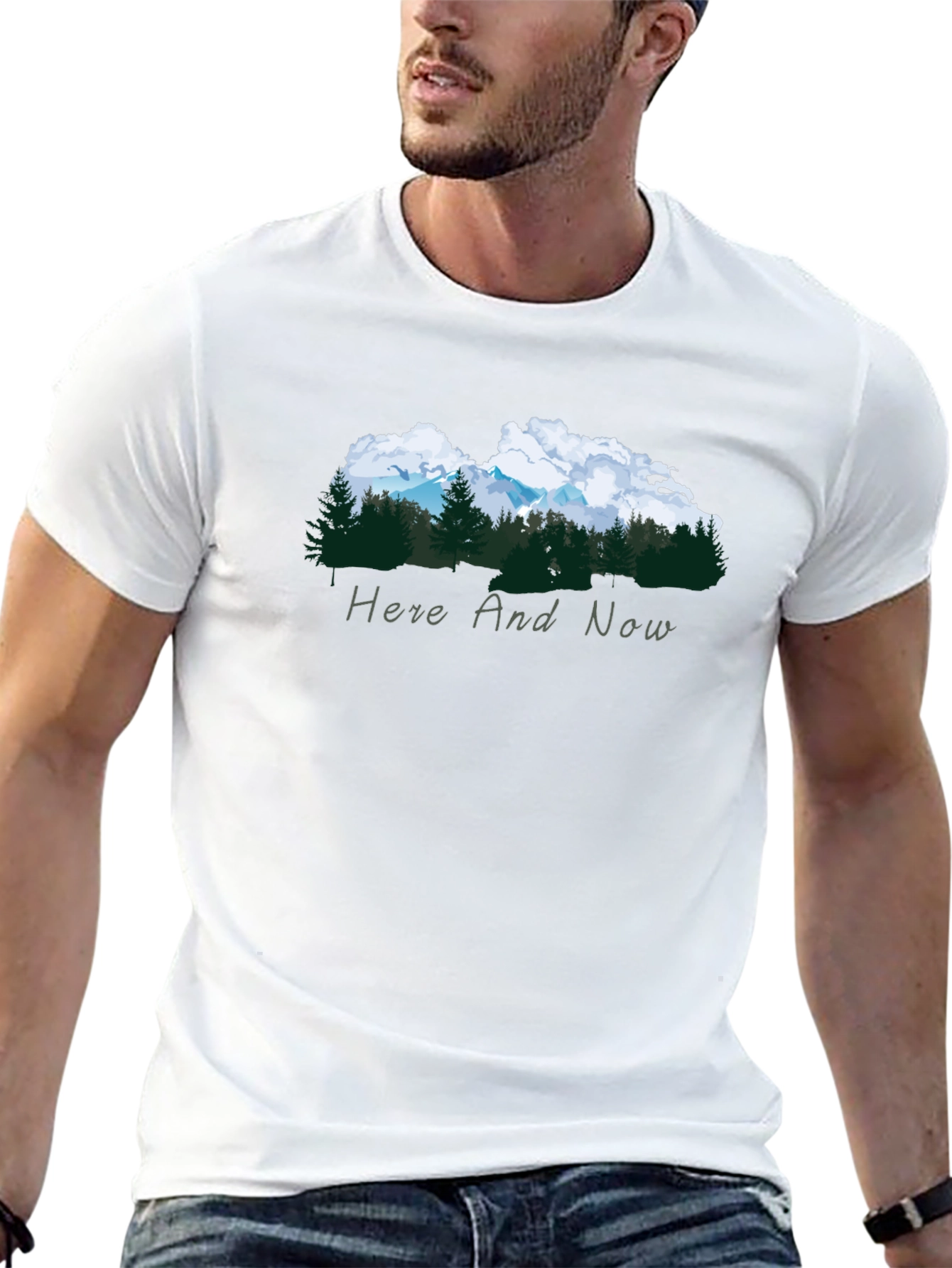 Nature Inspired Black Tee - Here and Now
