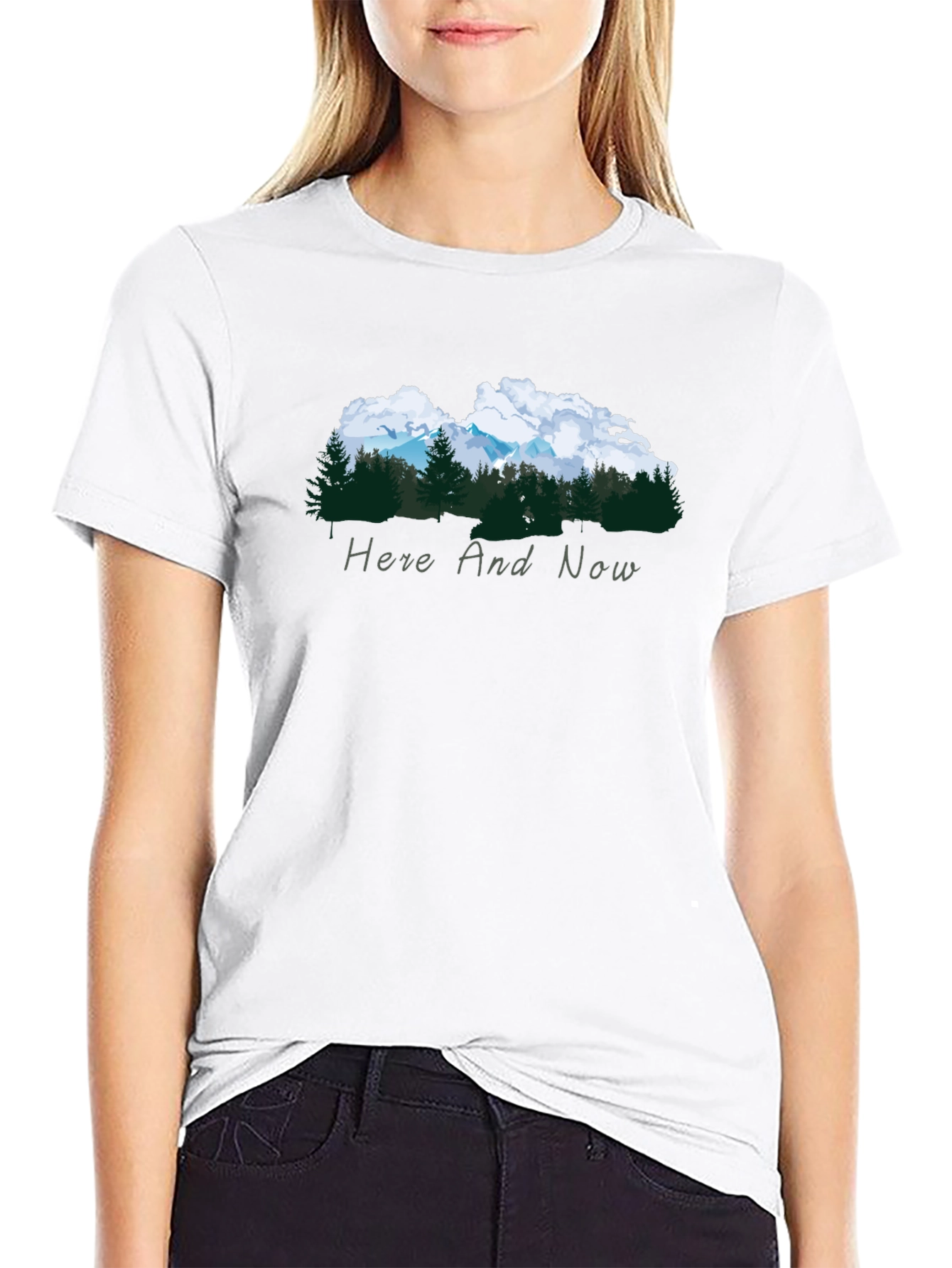 Nature Inspired Black Tee - Here and Now