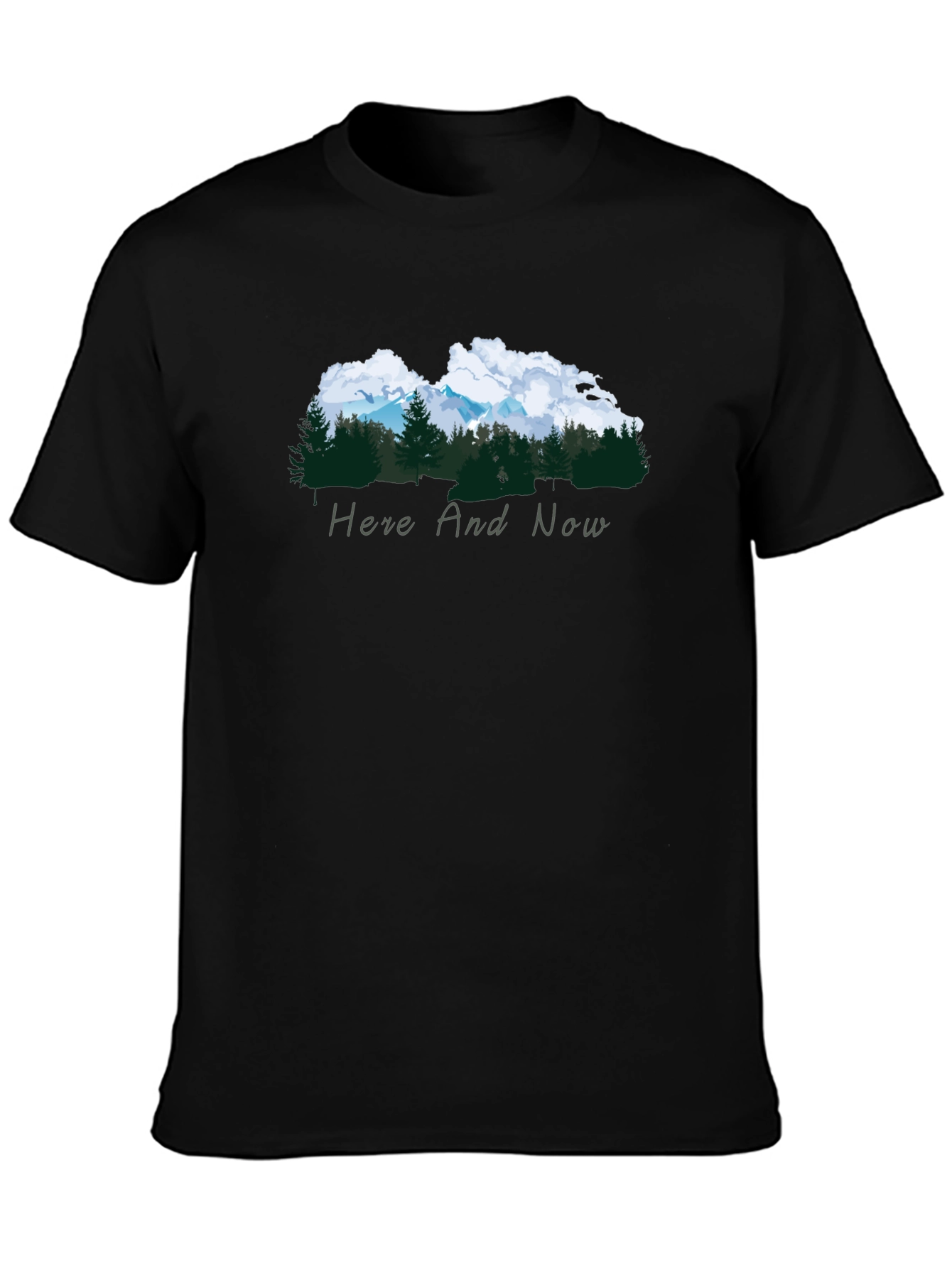 Nature Inspired Black Tee - Here and Now