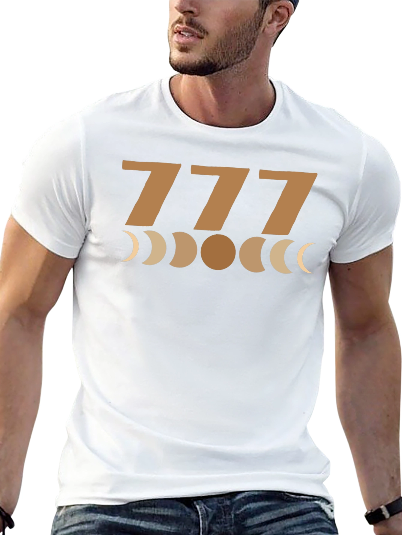 777 Moon Phase Graphic Tee - Unisex Black T-Shirt