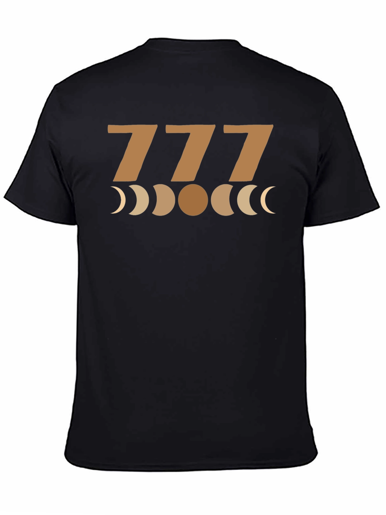777 Moon Phase Graphic Tee - Unisex Black T-Shirt
