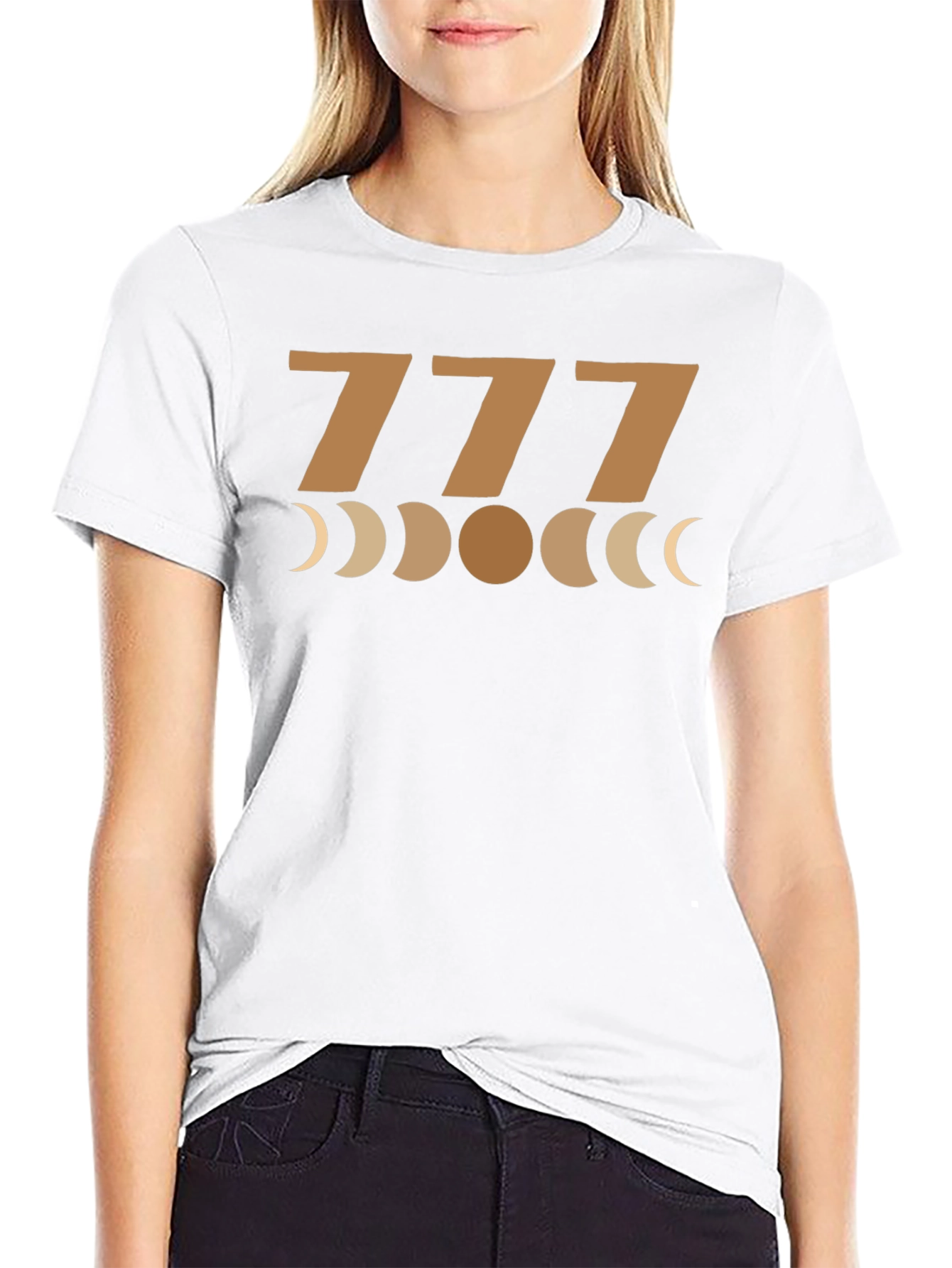 777 Moon Phase Graphic Tee - Unisex Black T-Shirt