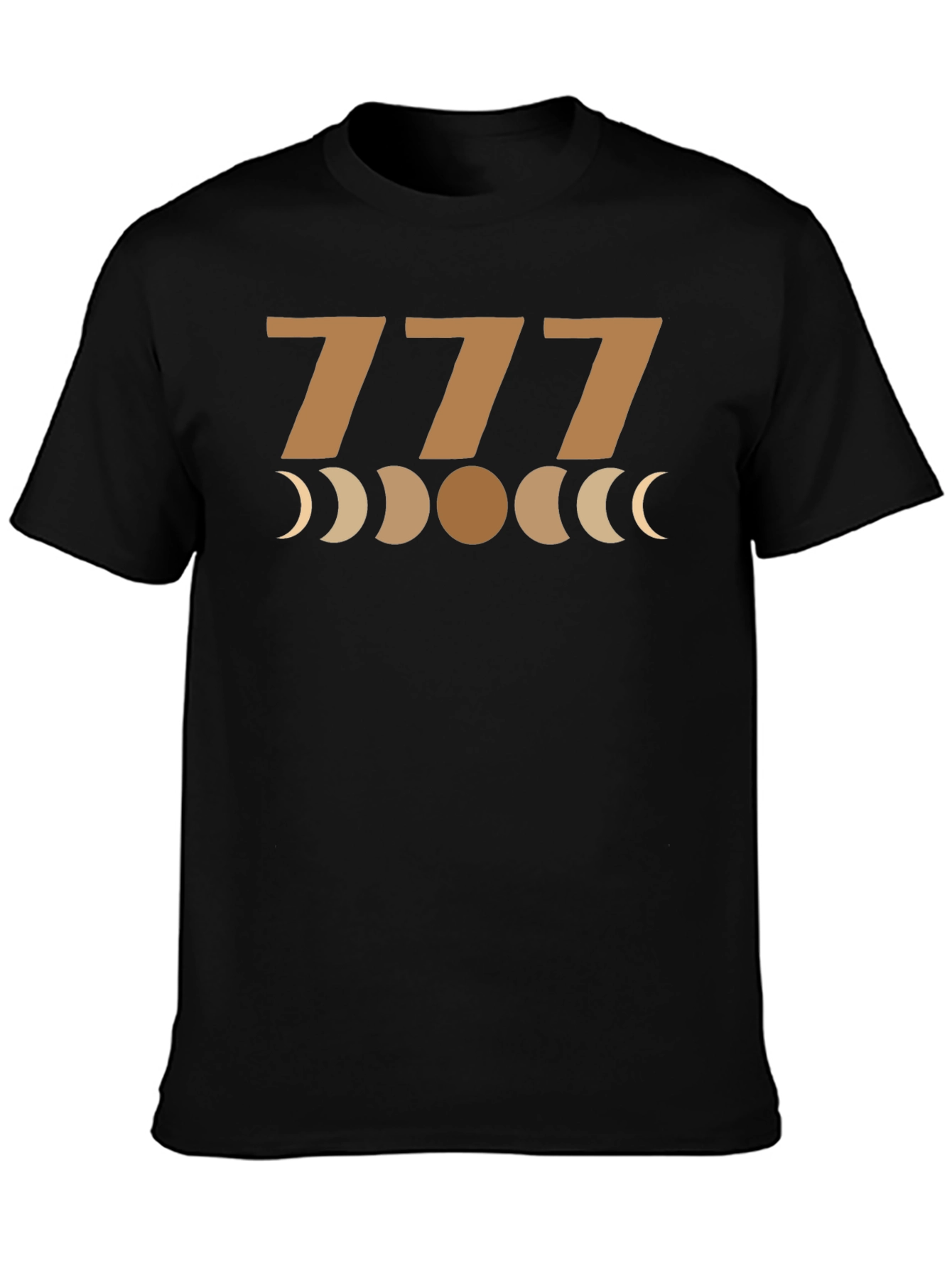 777 Moon Phase Graphic Tee - Unisex Black T-Shirt