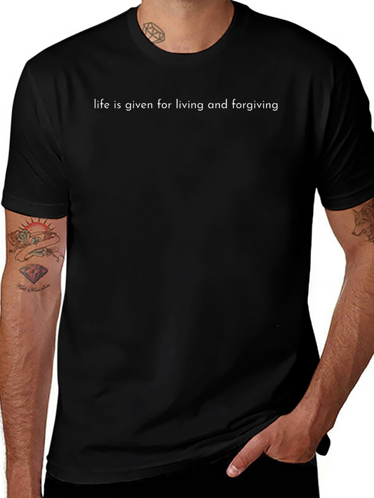 Life is Given T-Shirt - Black Minimalist Design