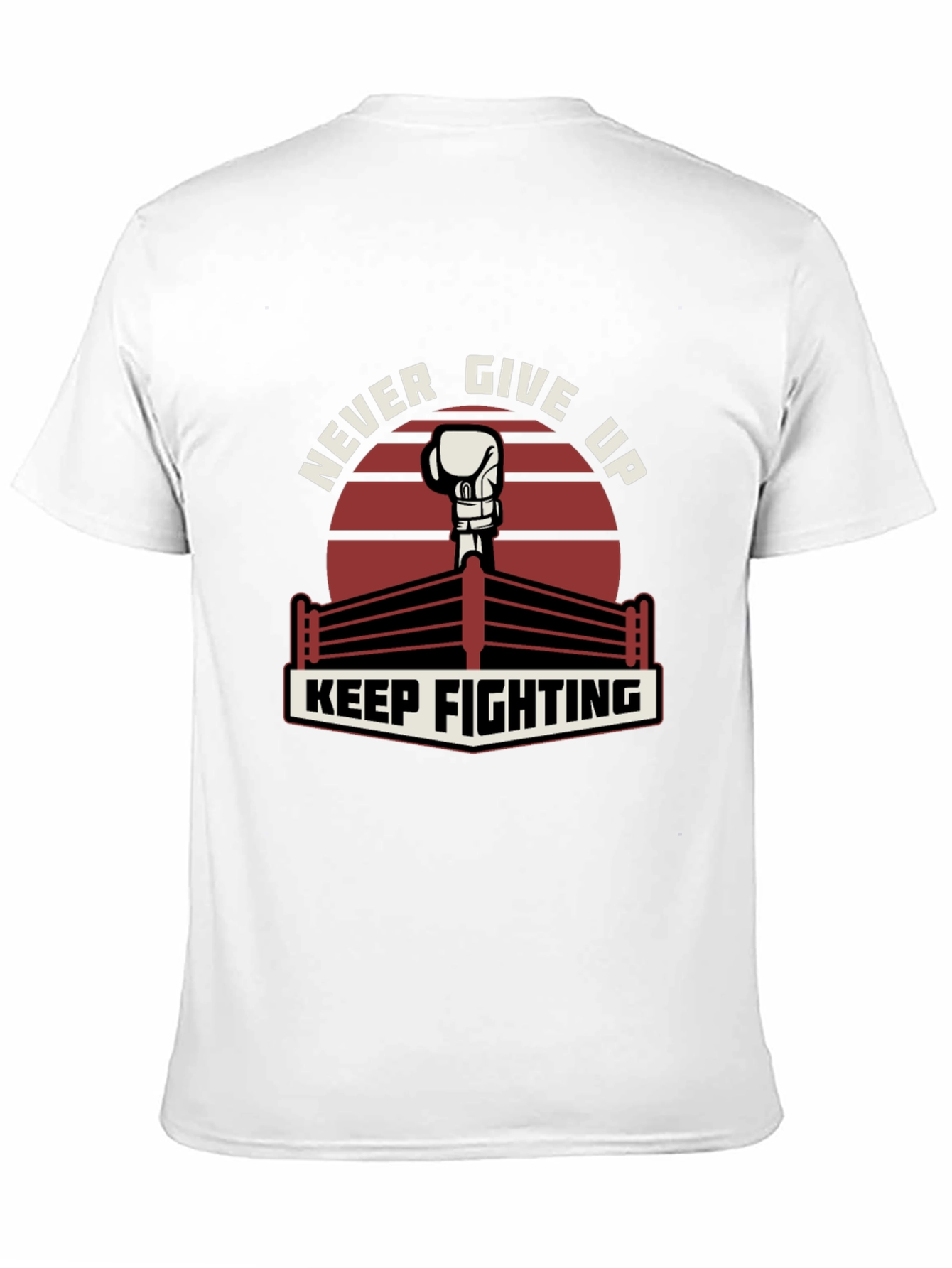 Never Give Up Boxing Glove Graphic T-Shirt