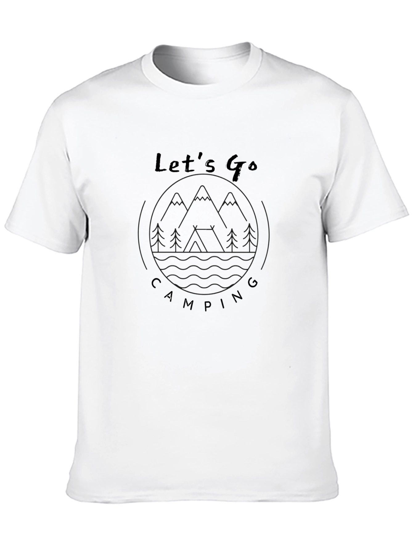 Lets Go Camping Graphic Tee - Black