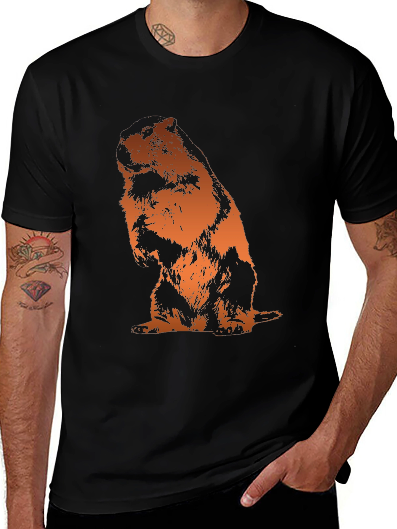 Groundhog T-Shirt - Mens Black Graphic Tee