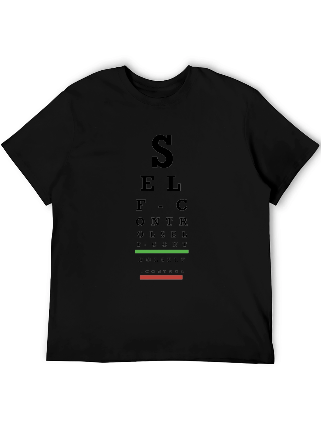Self Control Eye Chart Black T-Shirt