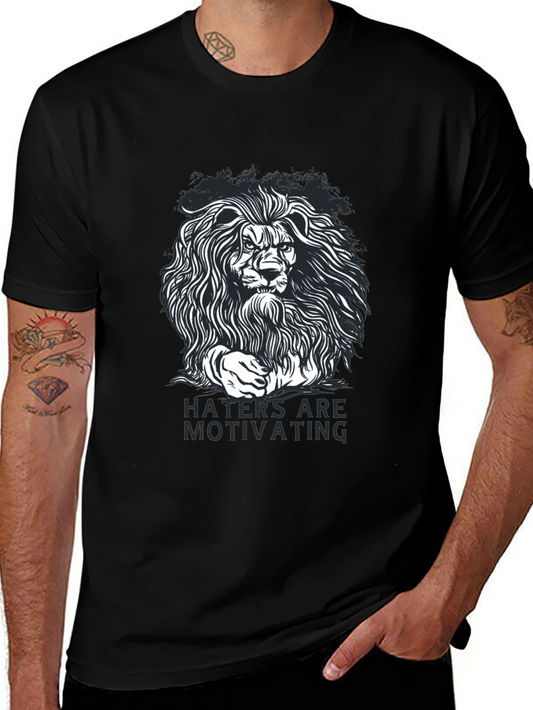 Lion Graphic T-Shirt - Haters Are Motivating