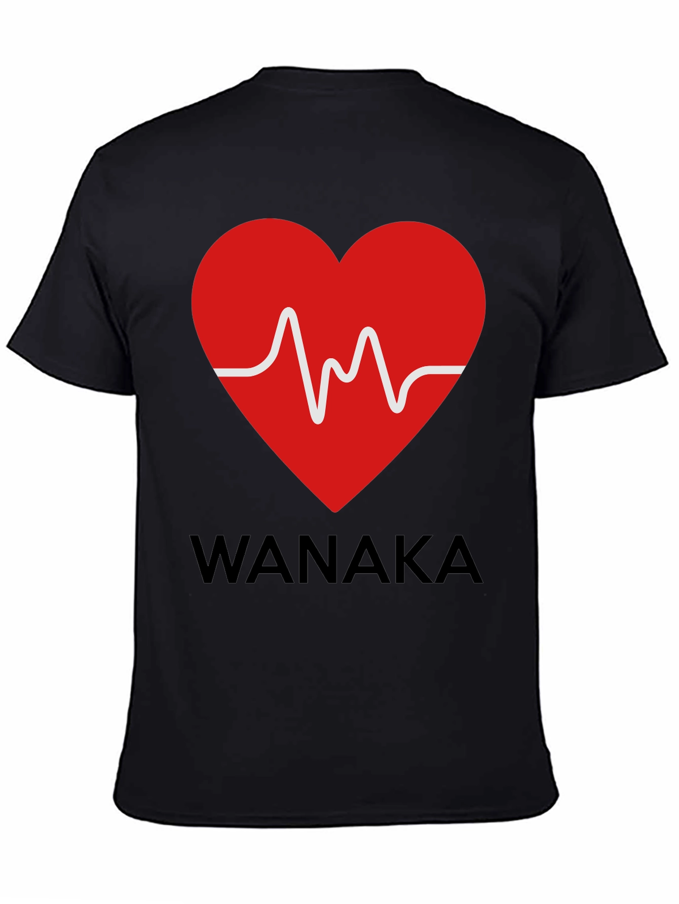 Wanaka Heartbeat T-Shirt - Stylish Black Tee