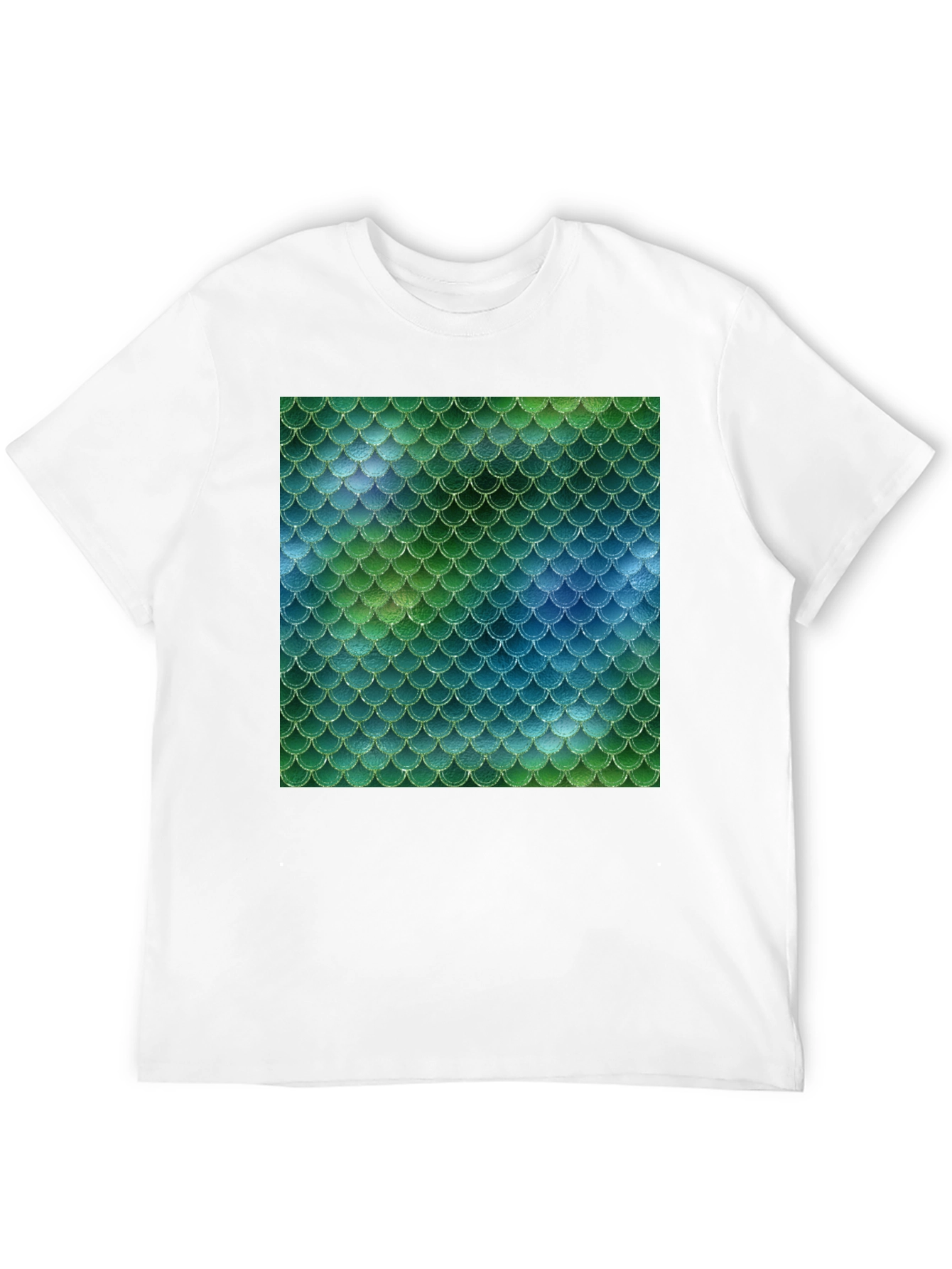 Mermaid Scale Tee - Black Stylish Casual T-Shirt