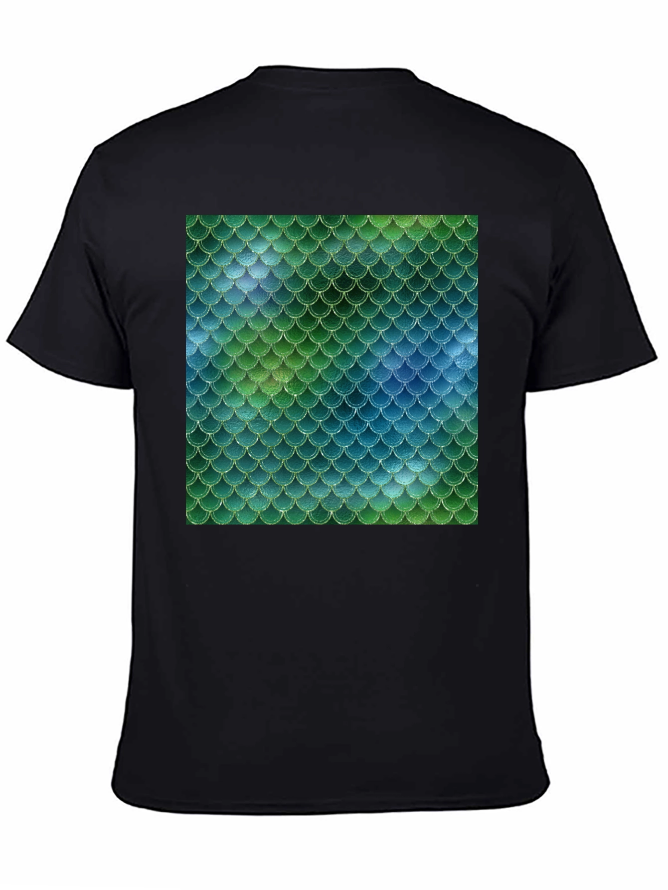 Mermaid Scale Tee - Black Stylish Casual T-Shirt