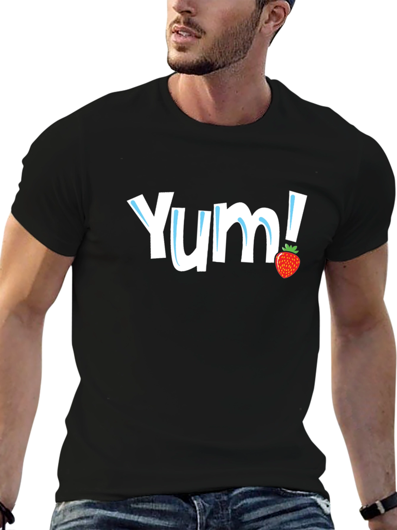 Yum! Strawberry Graphic Tee - Black