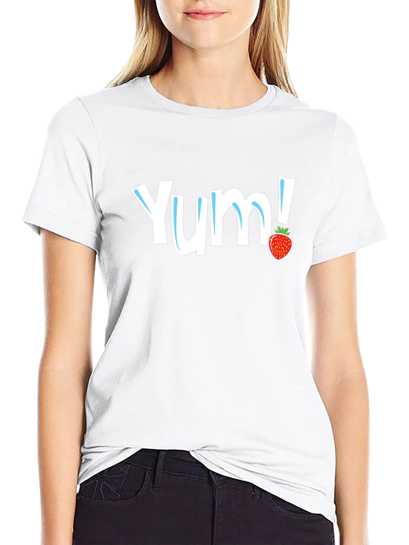 Yum! Strawberry Graphic Tee - Black
