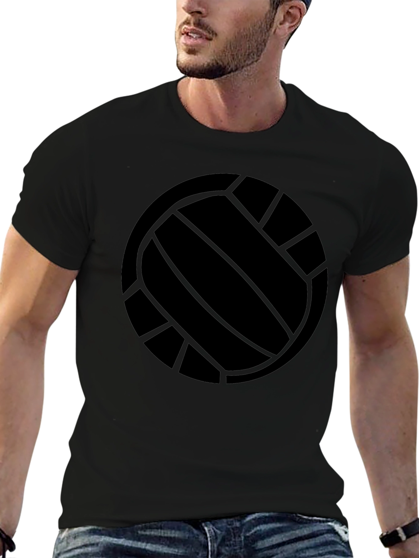 Black Volleyball Graphic T-Shirt