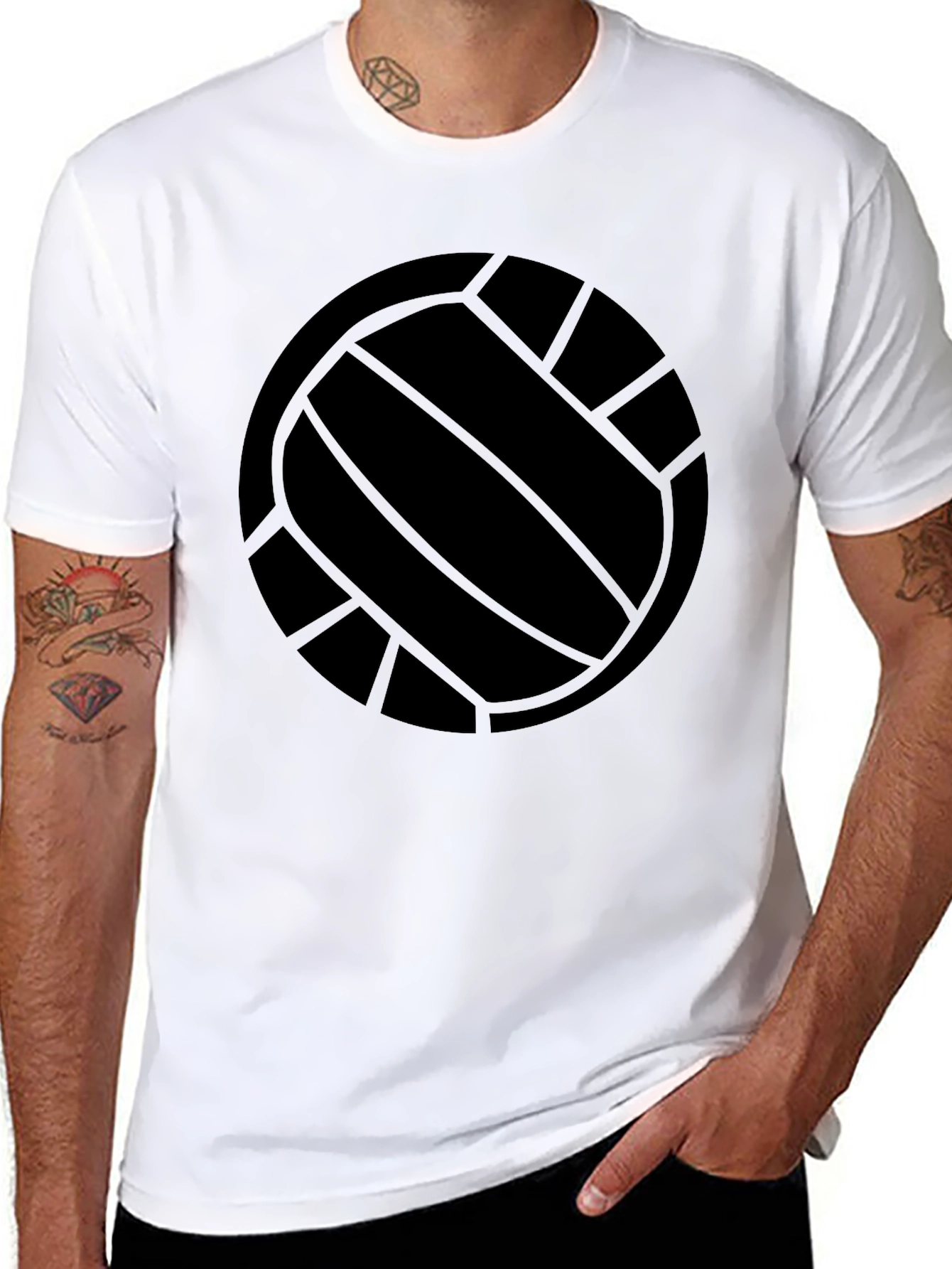 Black Volleyball Graphic T-Shirt