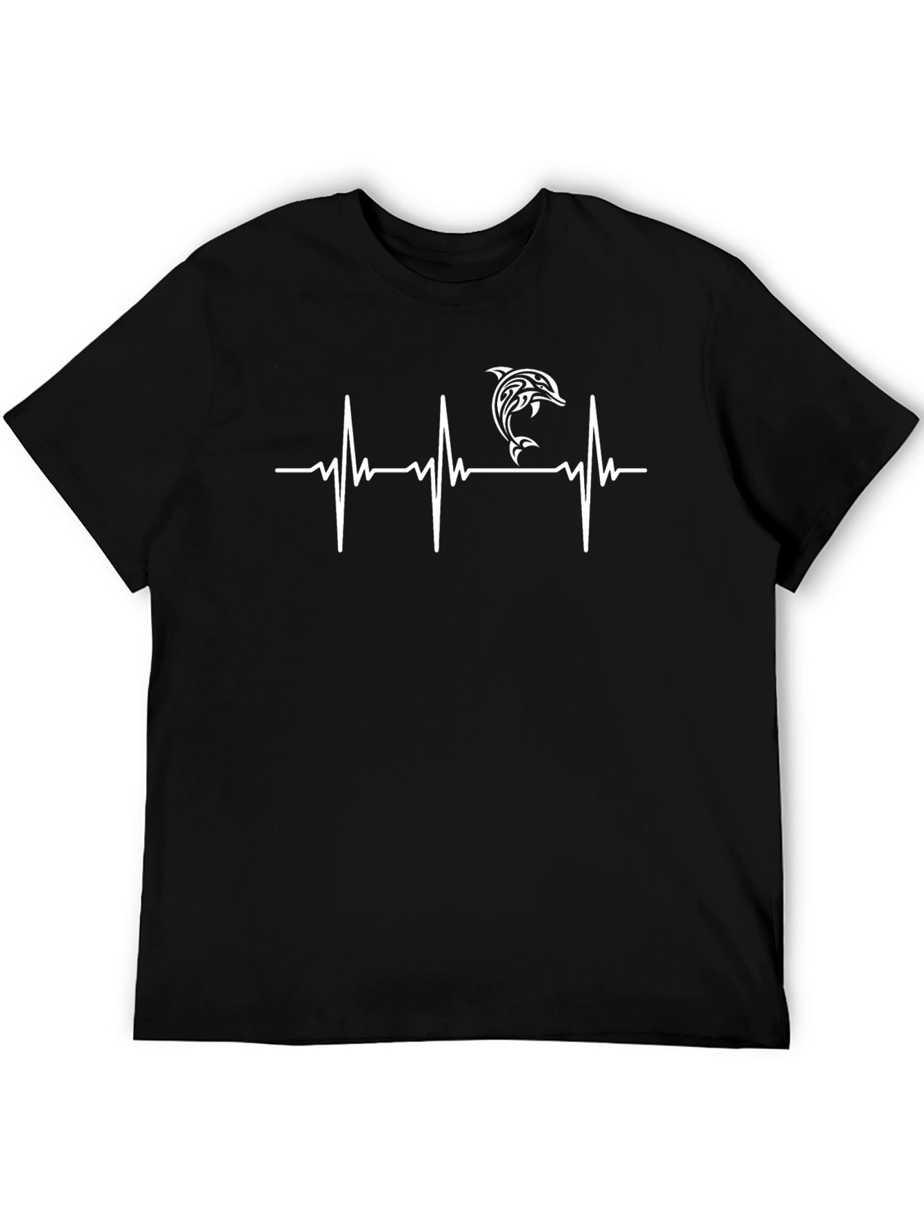 Dolphin Heartbeat Black T-Shirt