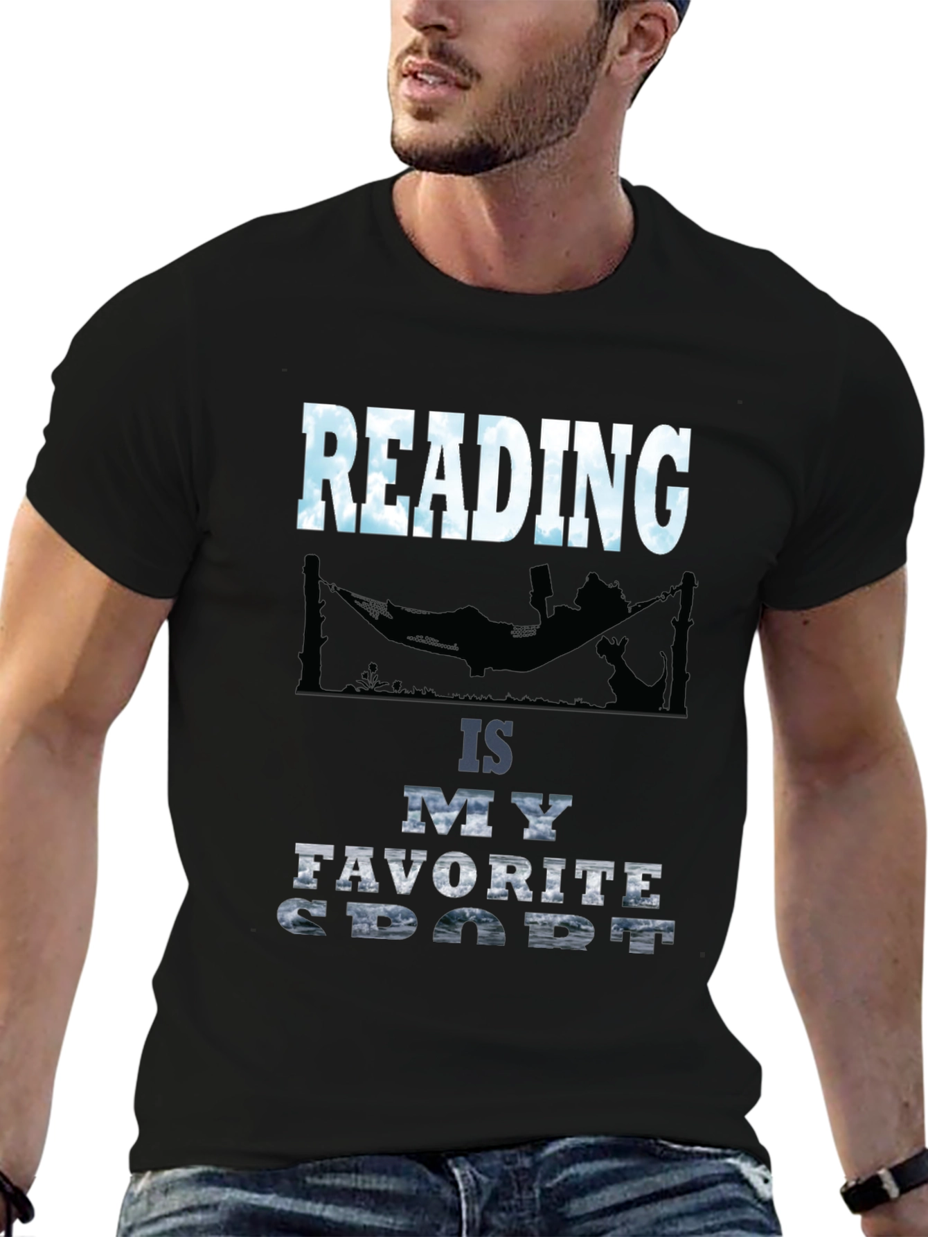 Reading Is My Favorite Sport Black T-Shirt