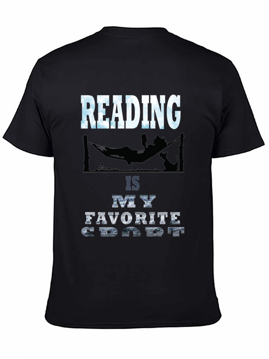 Reading Is My Favorite Sport Black T-Shirt