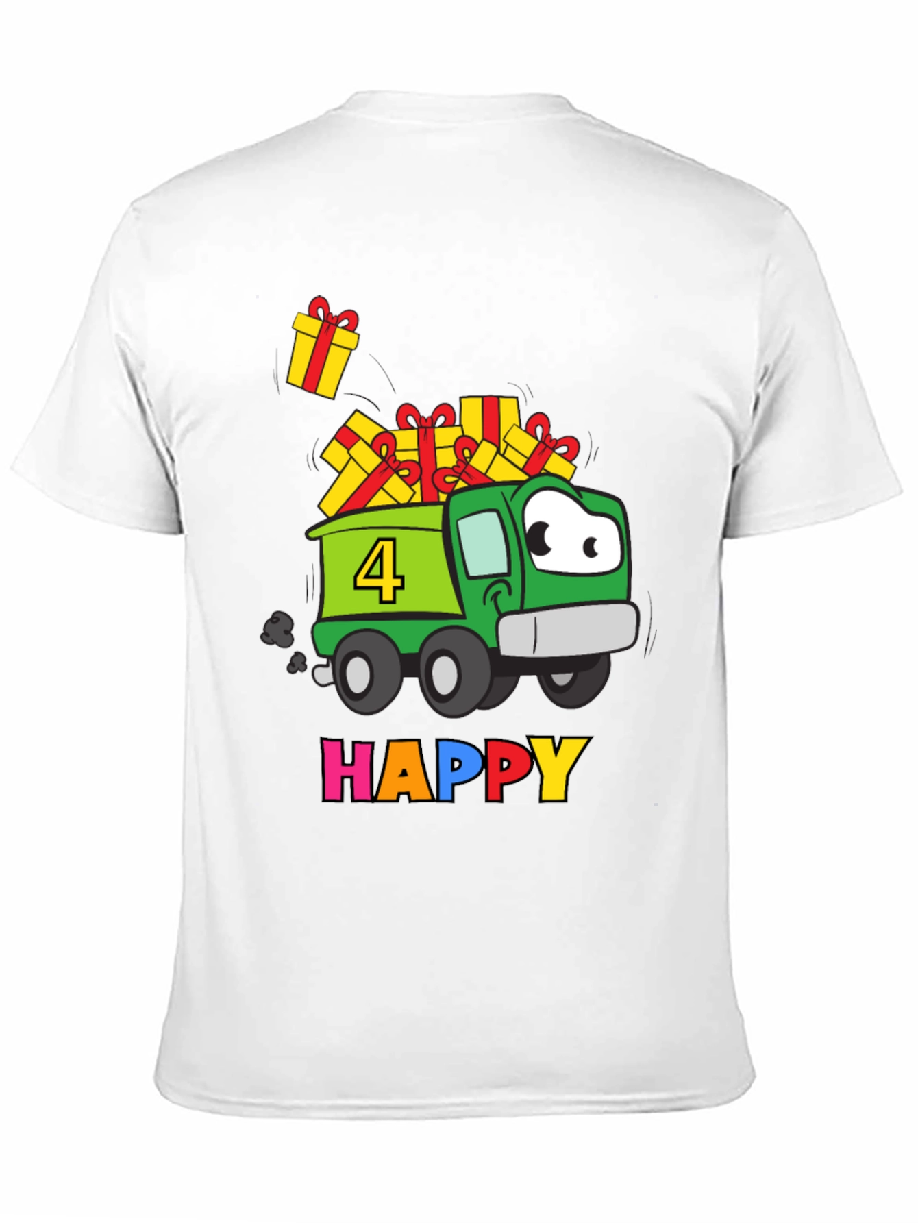 Happy 4th Birthday Truck T-Shirt