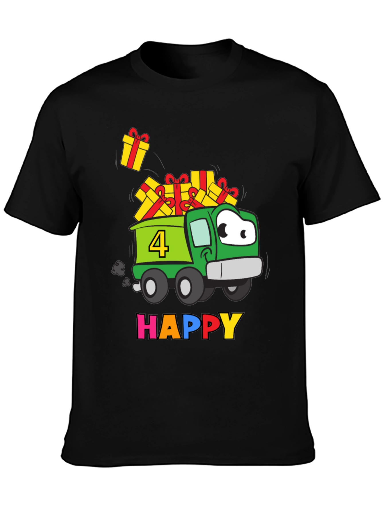 Happy 4th Birthday Truck T-Shirt