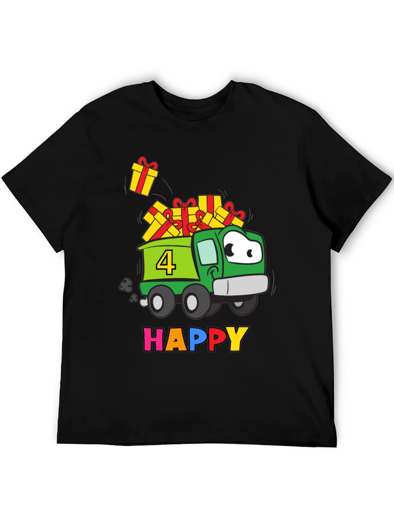 Happy 4th Birthday Truck T-Shirt