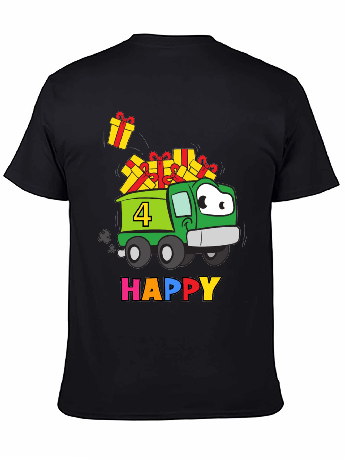 Happy 4th Birthday Truck T-Shirt