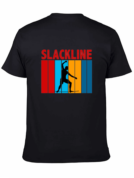 Slackline T-Shirt - Black with Colorful Design
