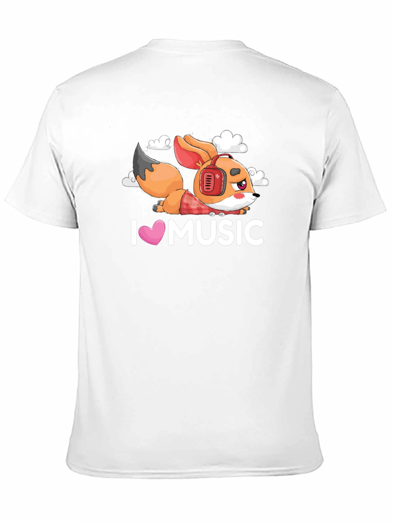 I Love Music Fox Black T-Shirt
