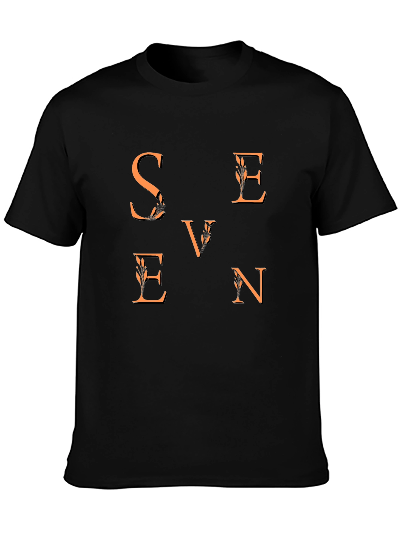 Seven Graphic Tee - Stylish Mens Black T-Shirt