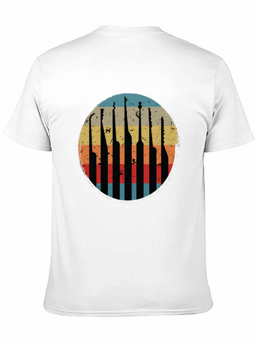 Retro Guitar Pick T-Shirt - Vintage Style Music Tee
