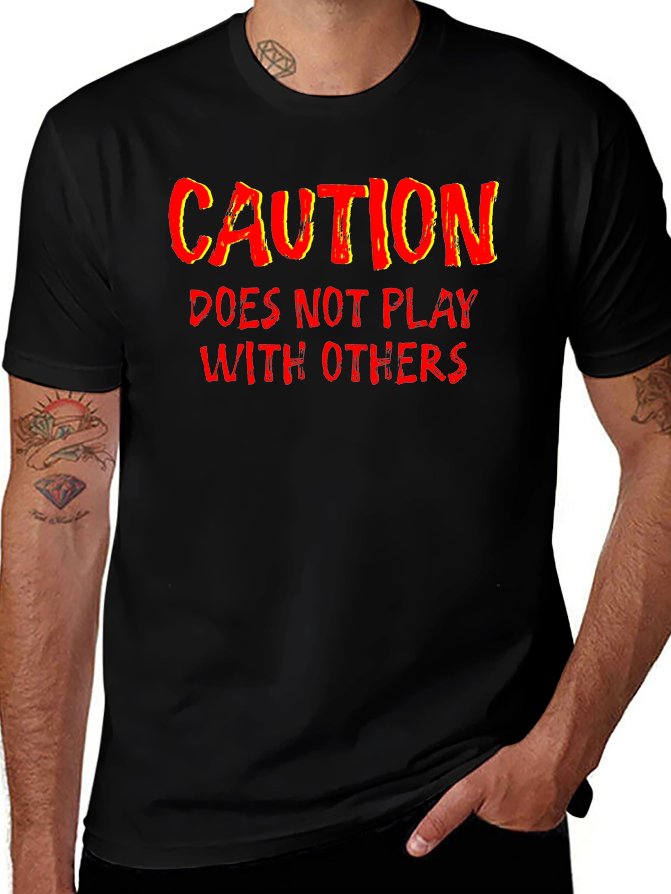 Caution Funny Graphic T-Shirt