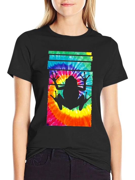 Tie Dye Frog Graphic Tee - Trendy Casual Style