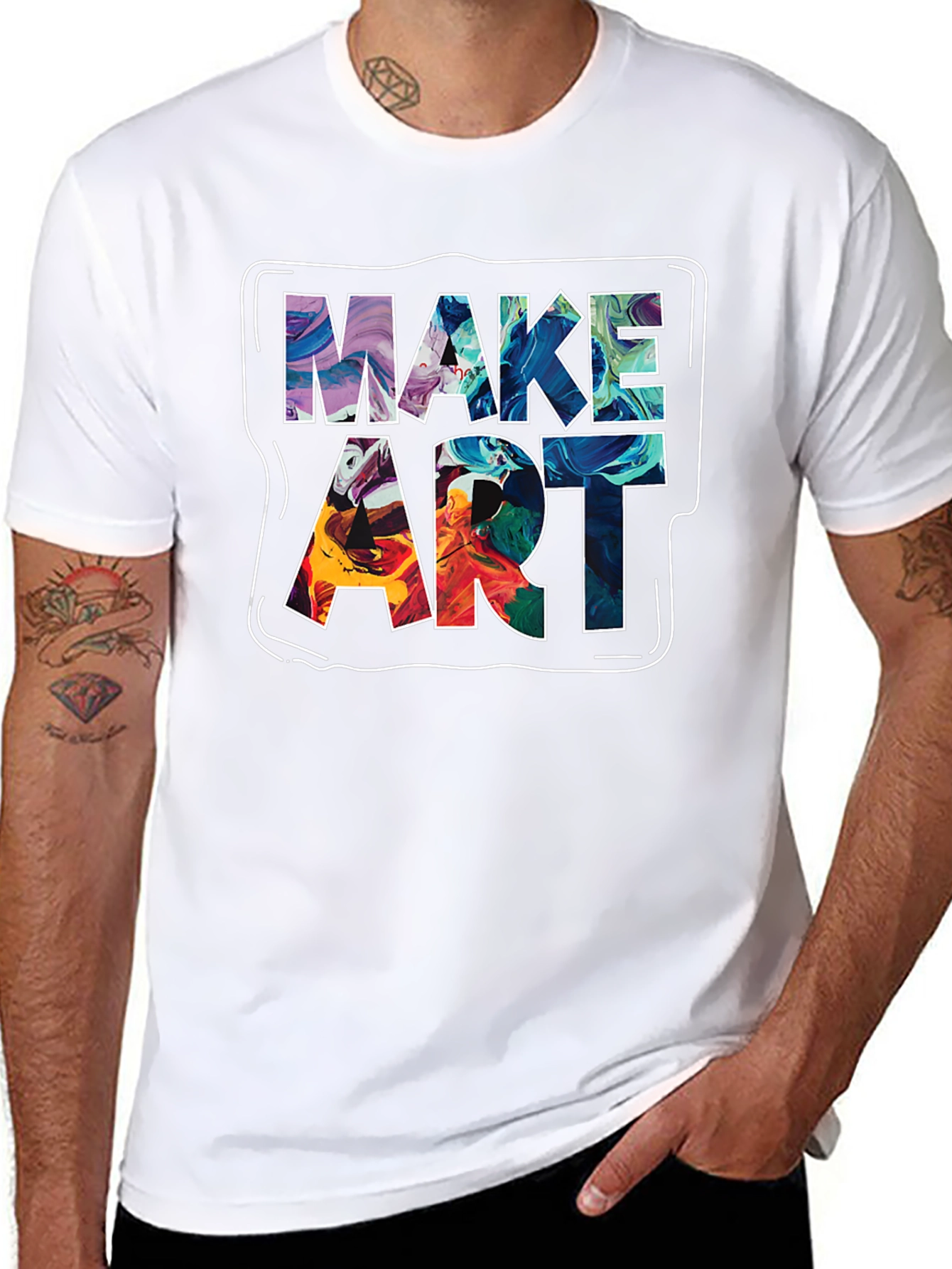 Make Art Graphic Tee - Unique Creative Design
