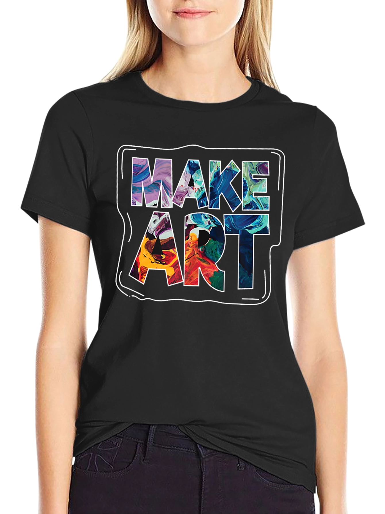 Make Art Graphic Tee - Unique Creative Design