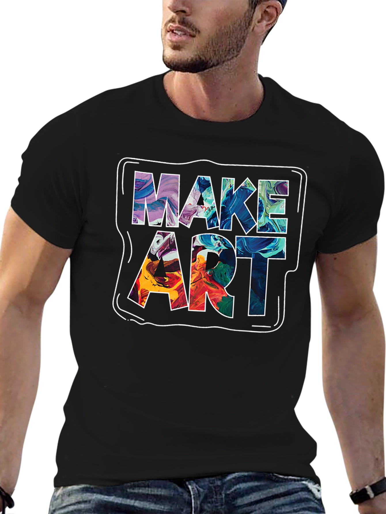 Make Art Graphic Tee - Unique Creative Design