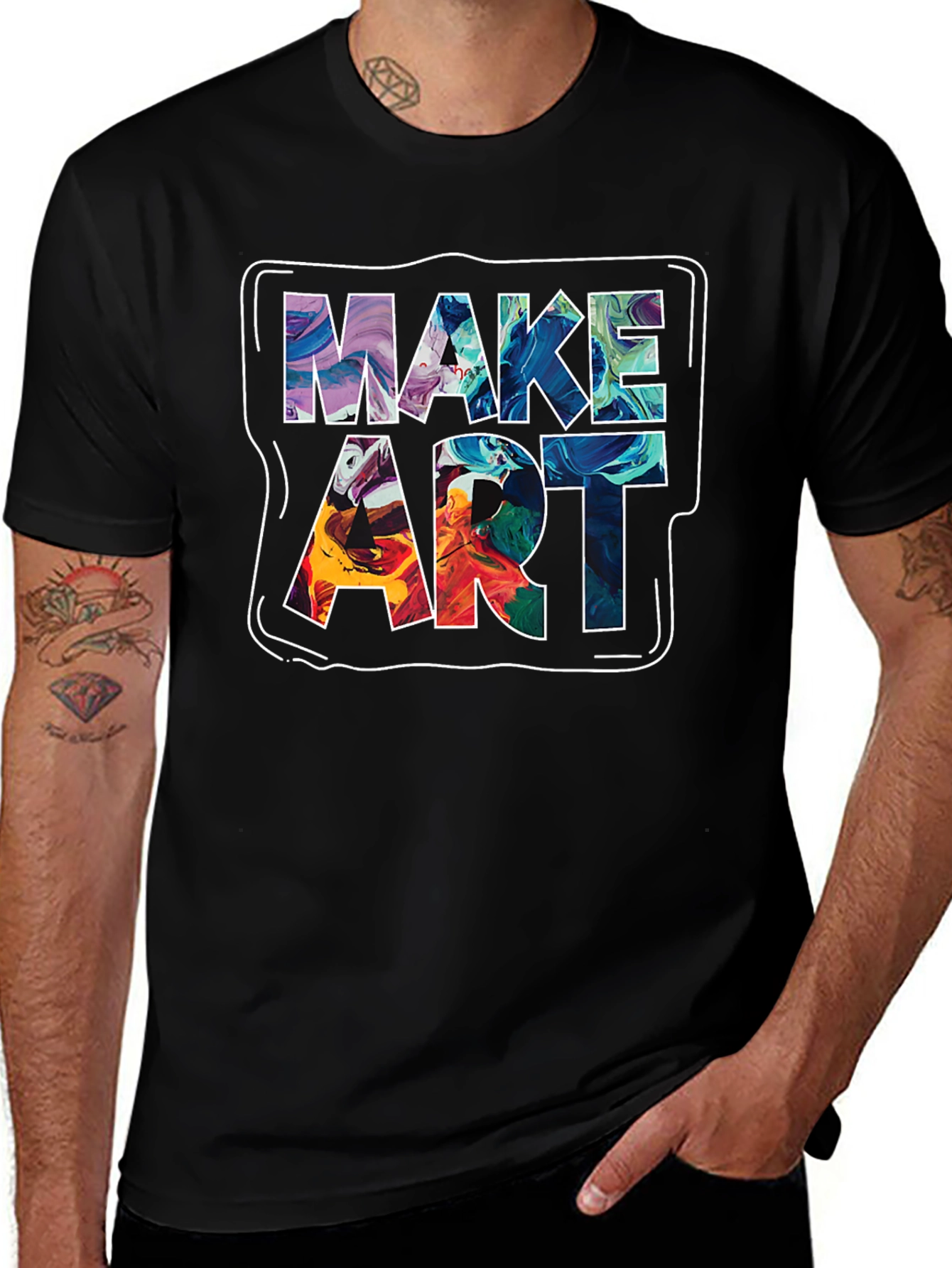 Make Art Graphic Tee - Unique Creative Design