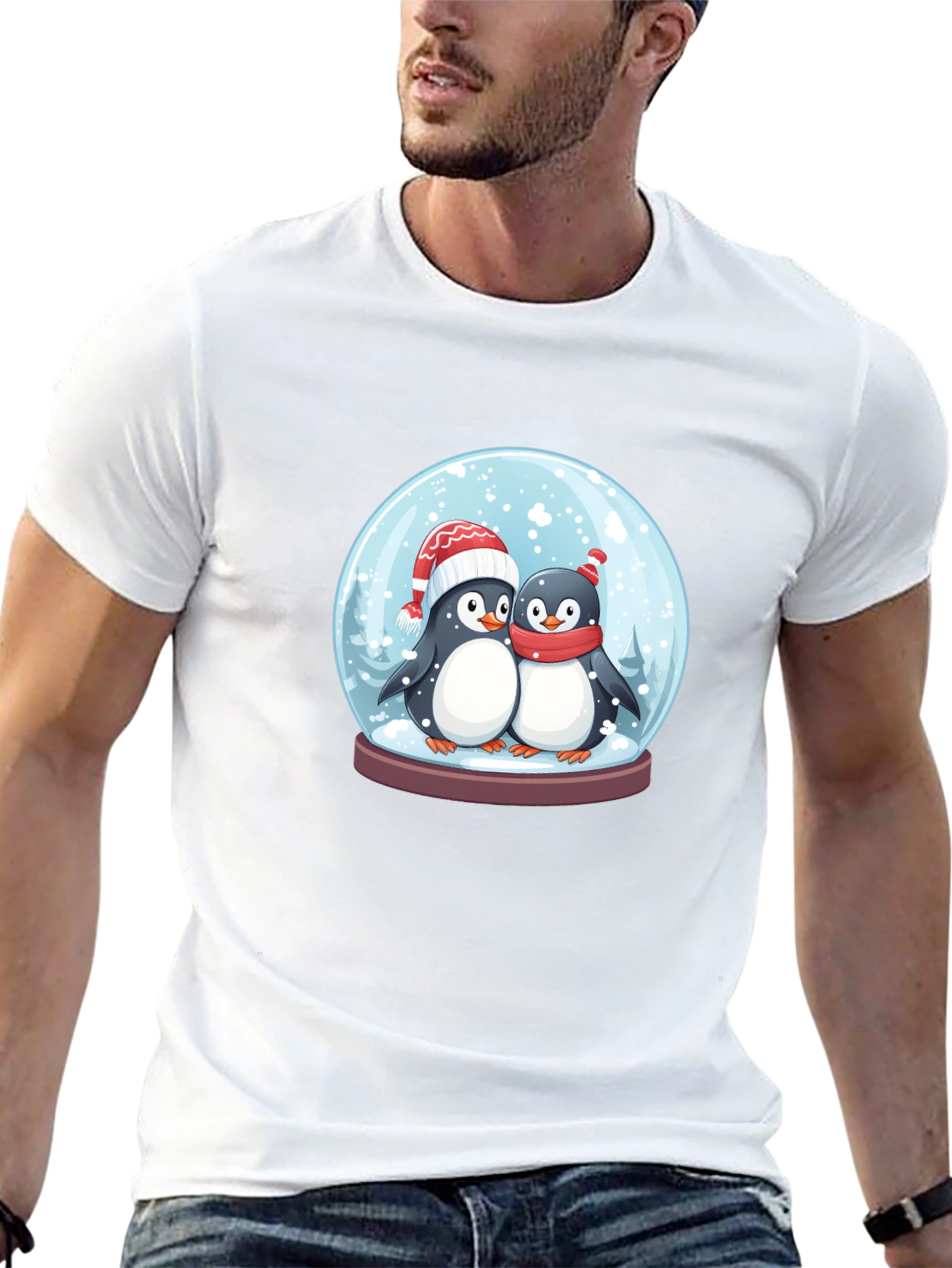 Cute Penguin Snow Globe Graphic Tee