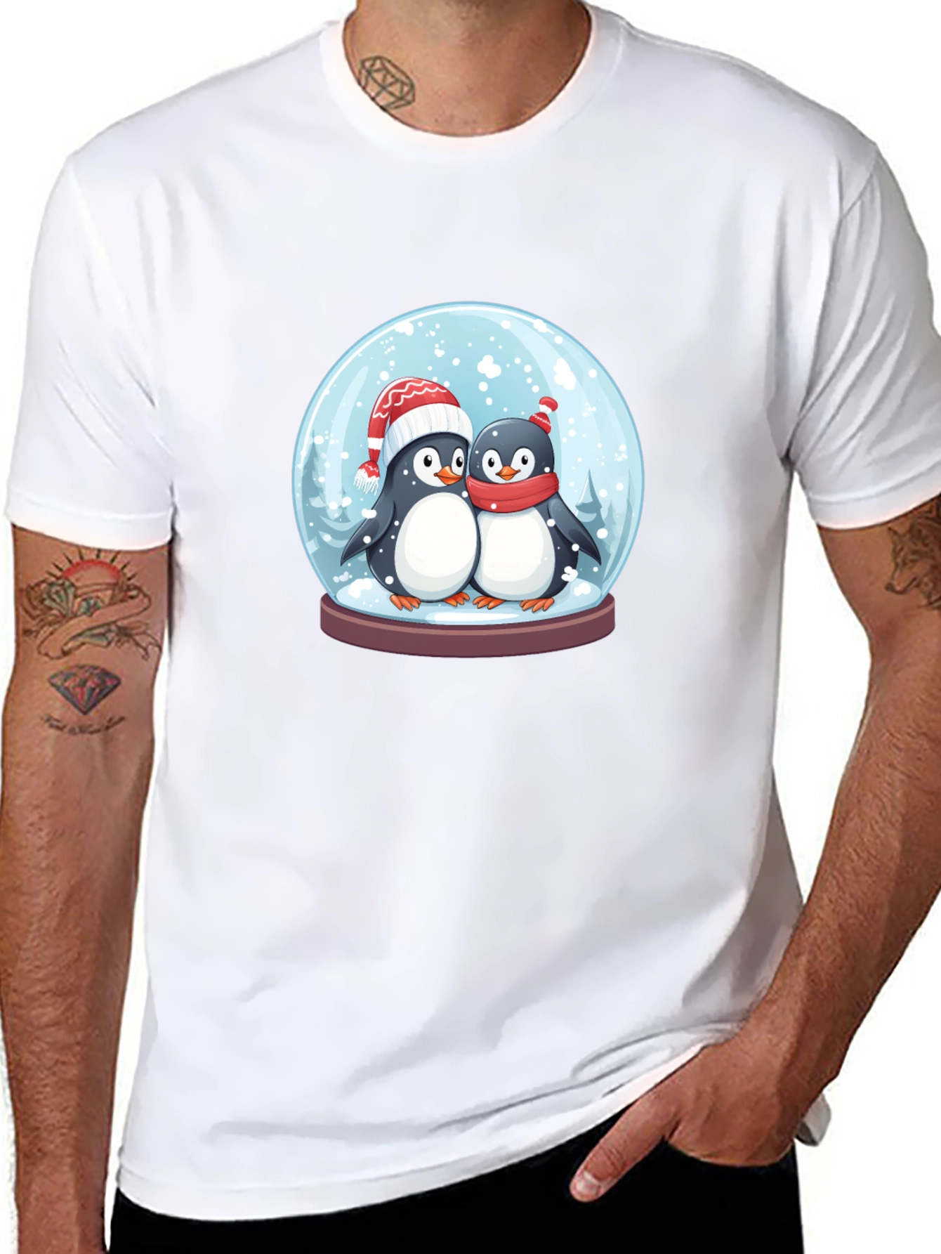Cute Penguin Snow Globe Graphic Tee