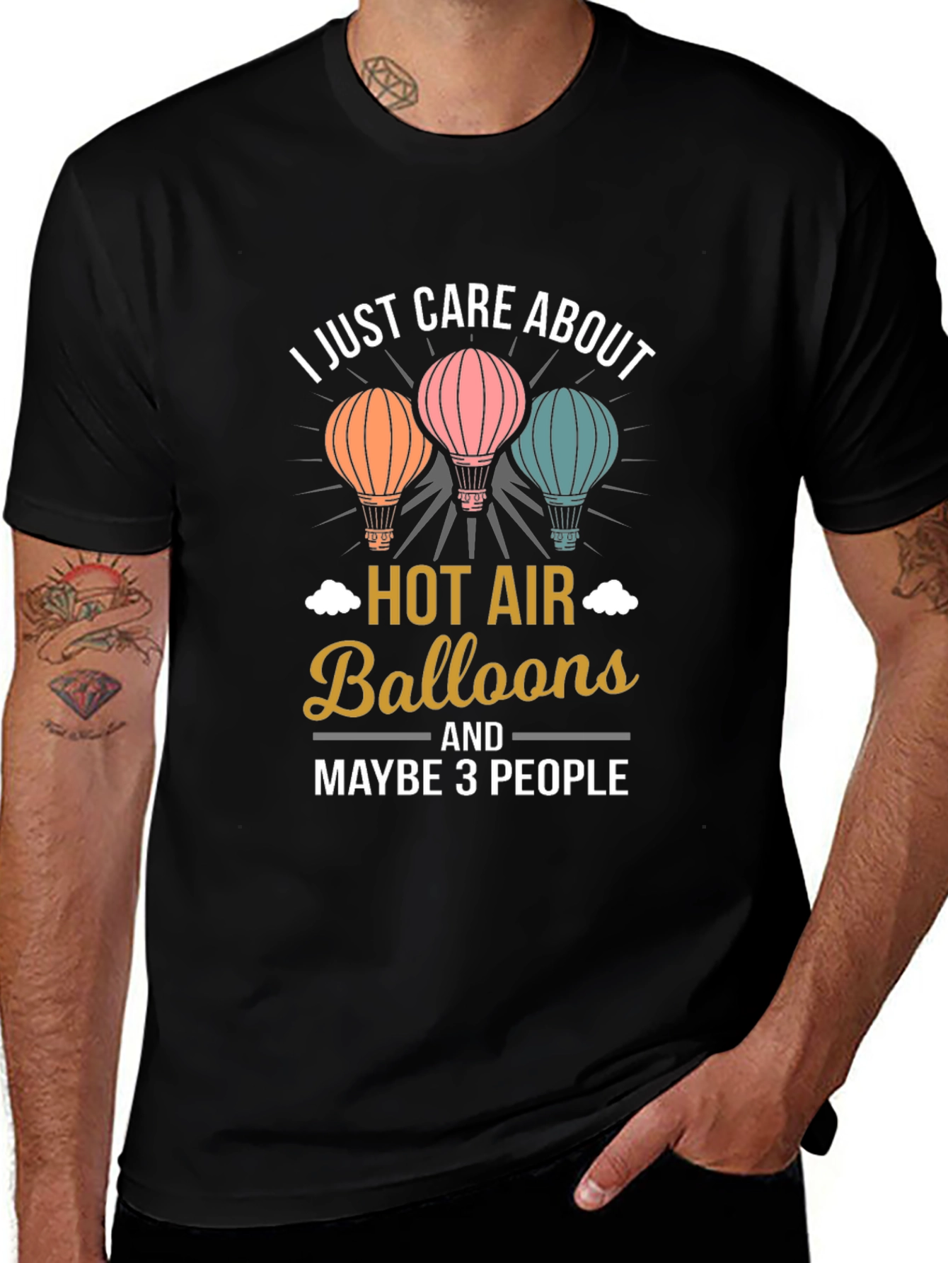 I Care About Hot Air Balloons Graphic Tee