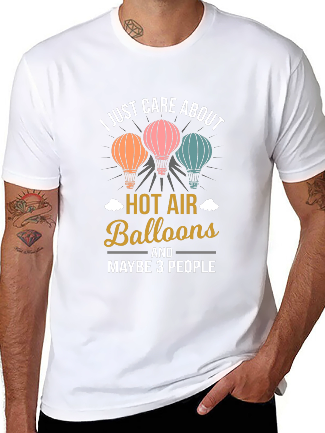 I Care About Hot Air Balloons Graphic Tee