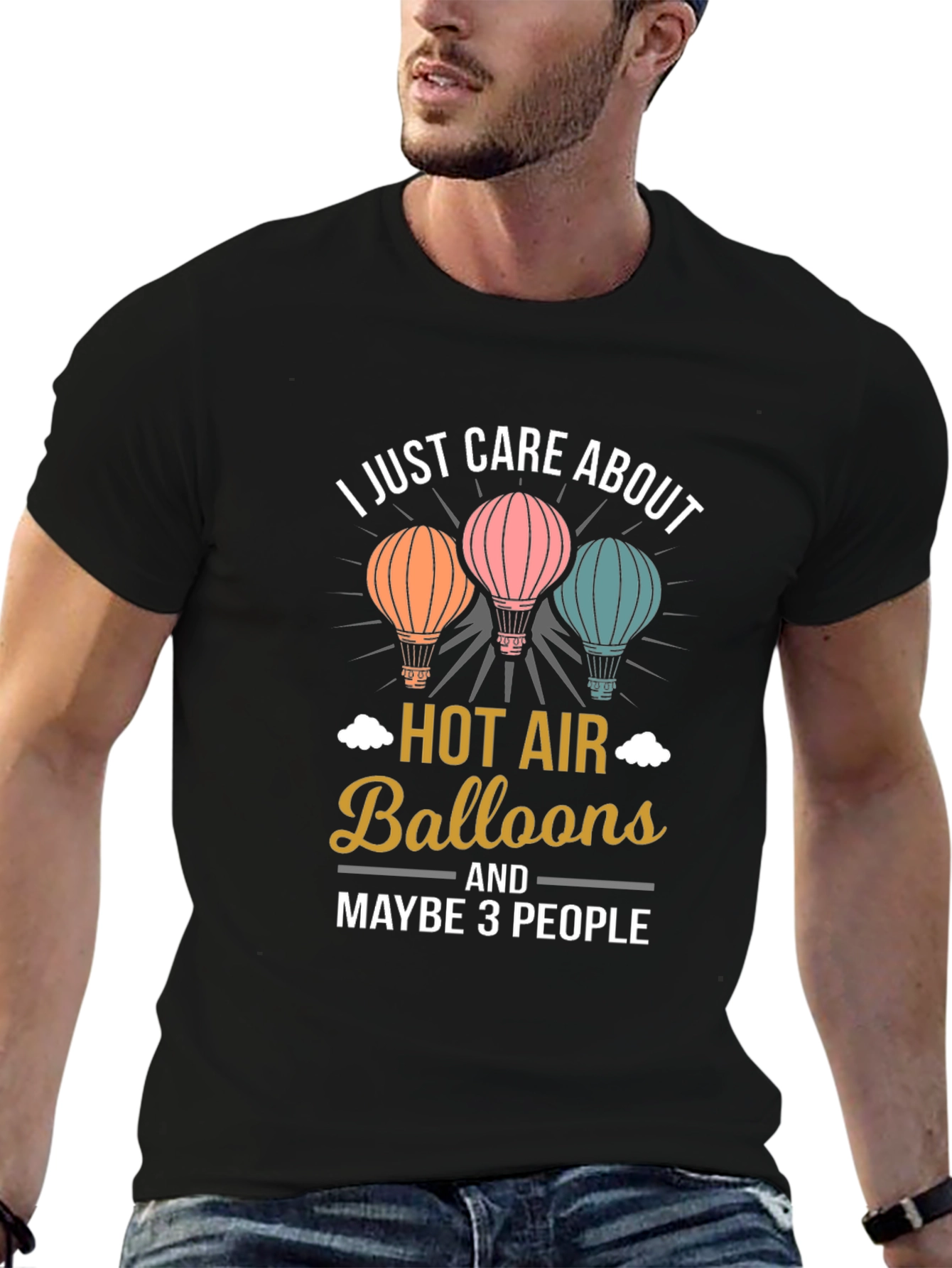 I Care About Hot Air Balloons Graphic Tee