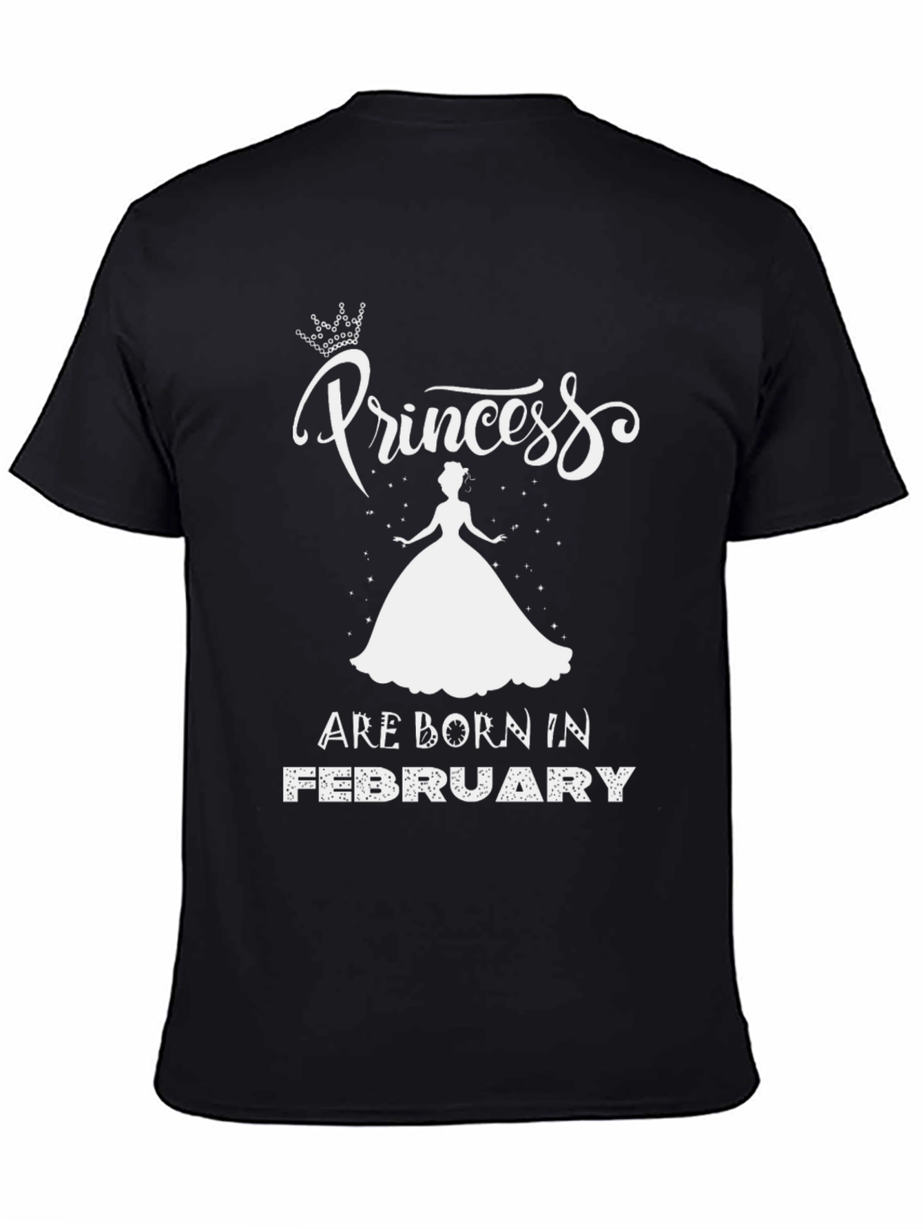 Princess Born in February Black T-Shirt