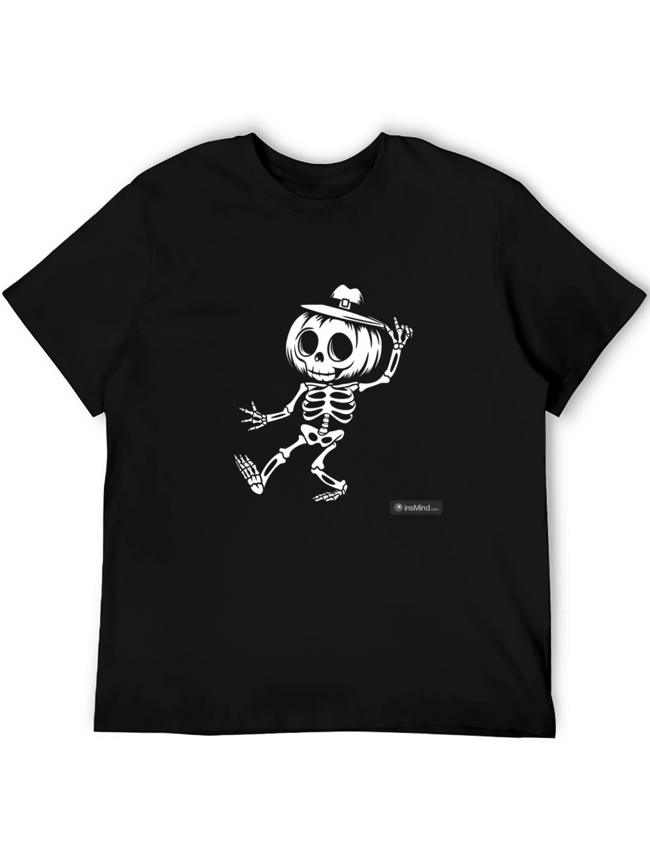 Skeleton Pumpkin Head Graphic Tee