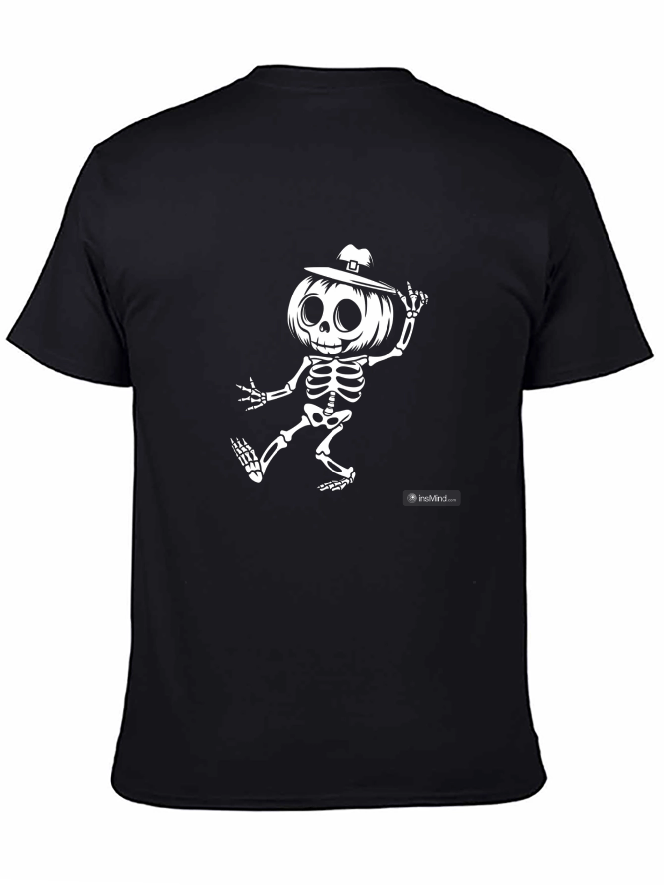 Skeleton Pumpkin Head Graphic Tee
