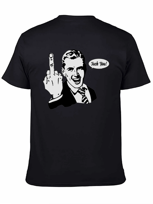 Funny Retro Middle Finger T-Shirt - Black
